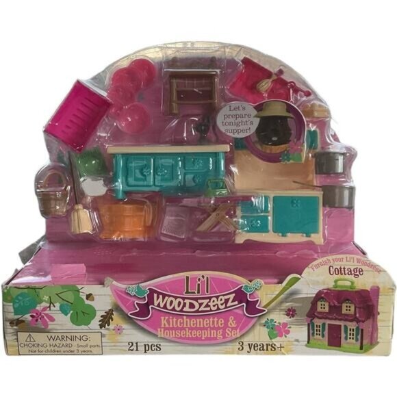 Lil Woodzeez Kitchenette & Housekeeping Doll Set - Picture 1 of 6